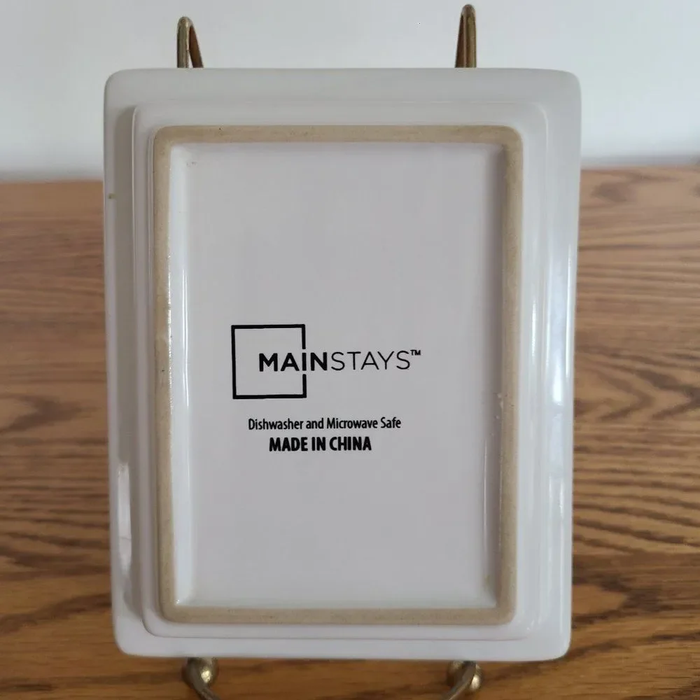 Mainstays Ceramic Rectangular Spoon Rest Utensil Holder Kitchen Stove Countertop